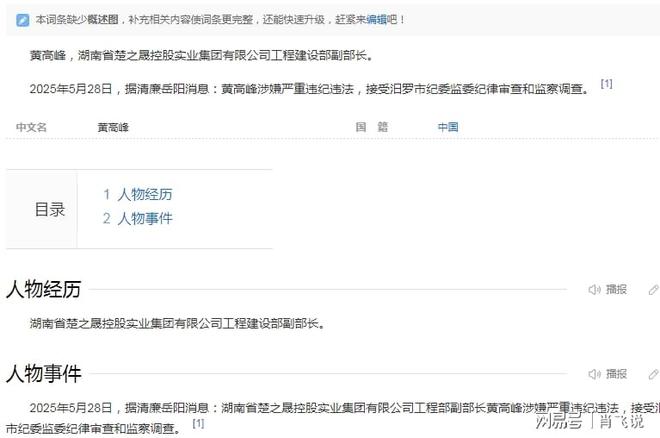 副部长黄高峰被查一个国企高管倒下了开元棋牌企观察：楚之晟集团工程部